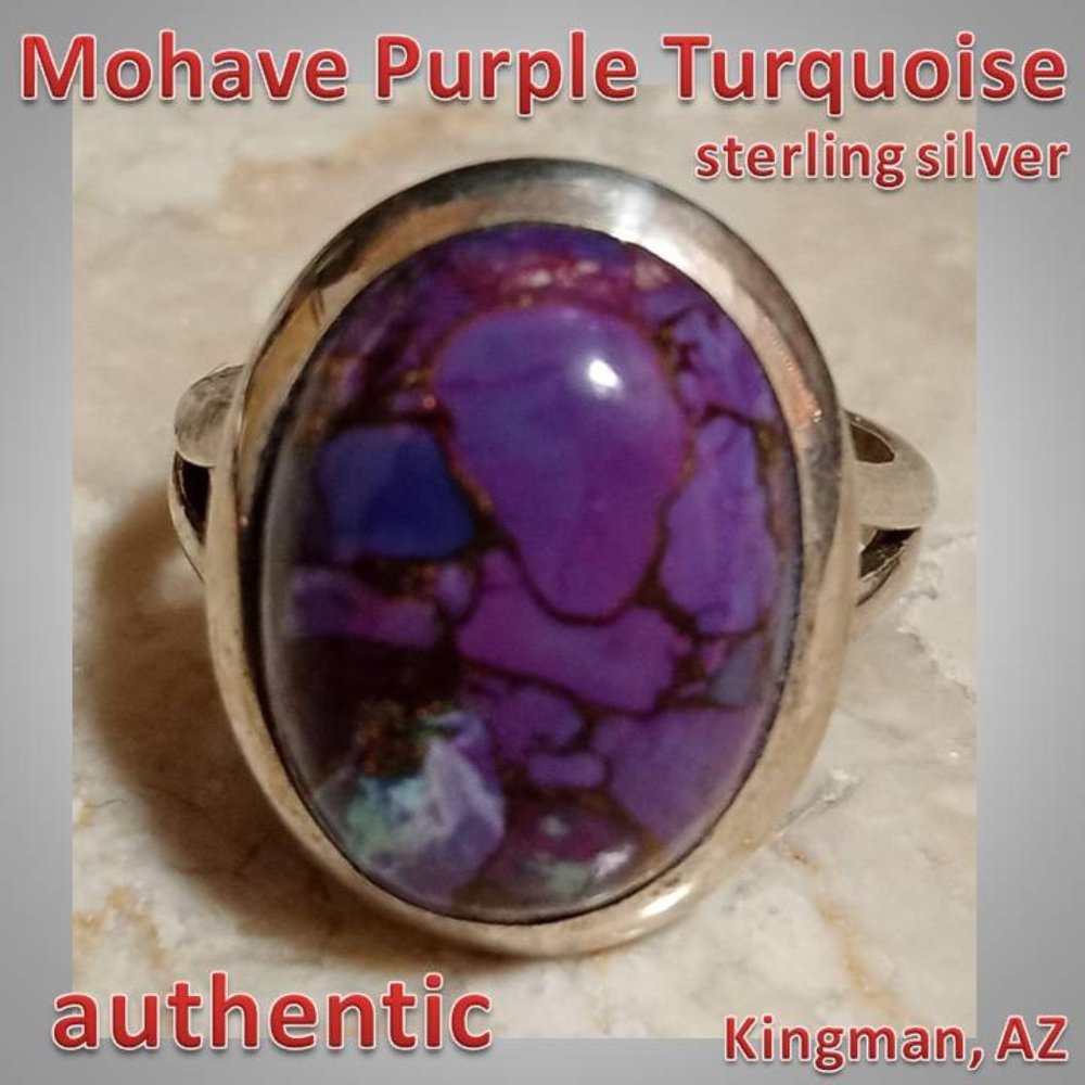 #6 AUTHENTIC Mohave Purple Turquoise sterling silver Ring sz 6
